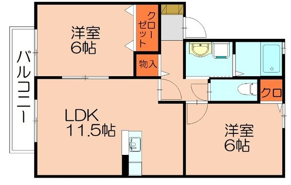 原町駅 徒歩6分 2階の物件間取画像